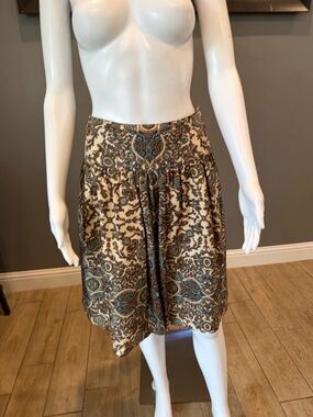 Banana Republic Brown Pattern Skirt- 0 petite
